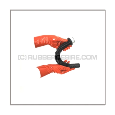 Gasmask-tube T20-D-M highly flexible with length 20 cm = 8 inch and gasmask-connectorthreads male to 22 mm mediport female